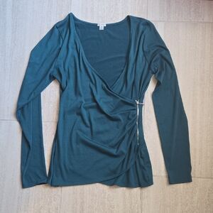 Guess Deep Dark Green Wrap Blouse
